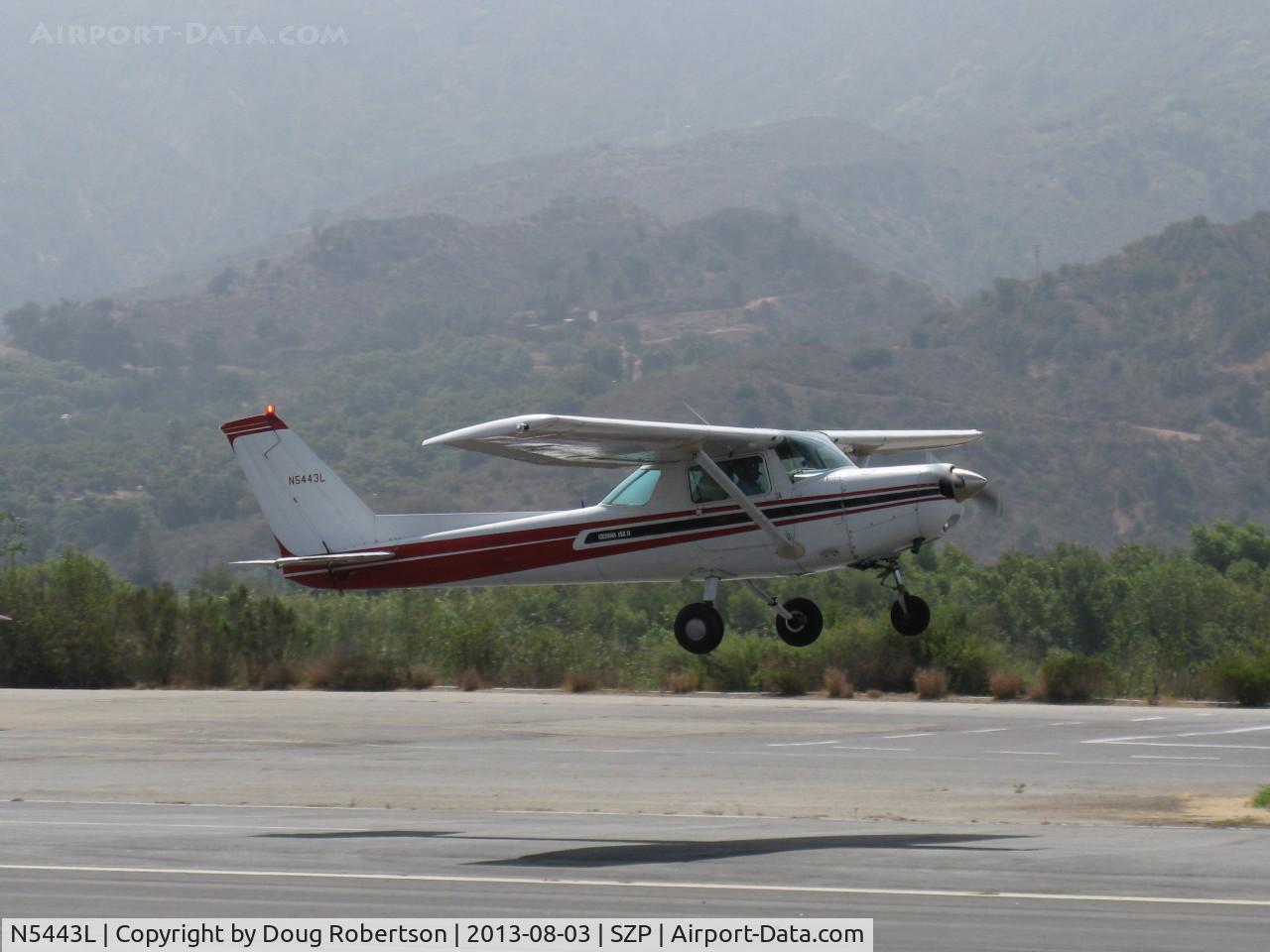 N5443L, 1980 Cessna 152 C/N 15284315, 1980 Cessna 152, Lycoming O-235 115 Hp, takeoff climb Rwy 22 for pattern work