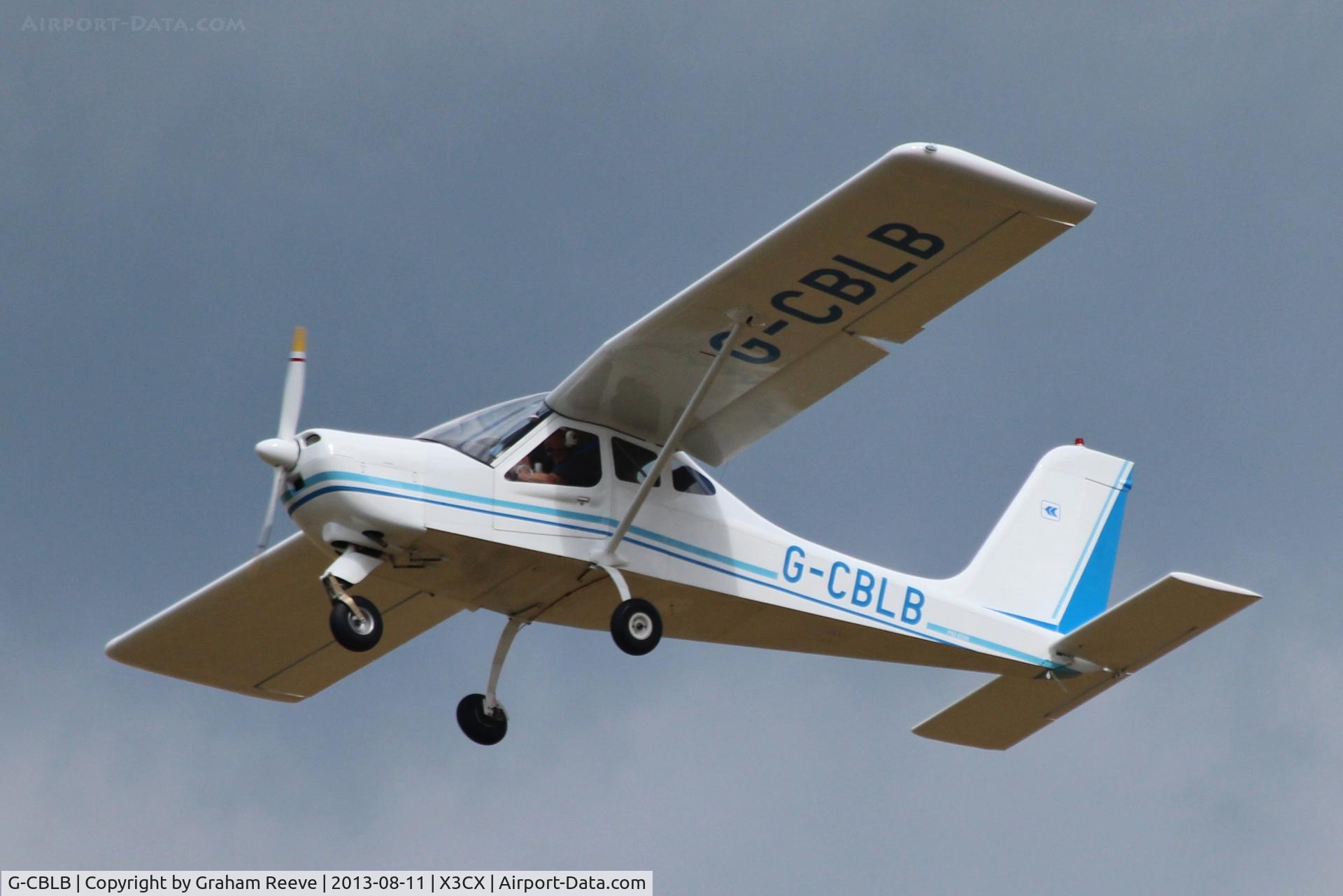G-CBLB, 2002 Tecnam P-92EM Echo C/N PFA 318-13770, Departing from Northrepps.