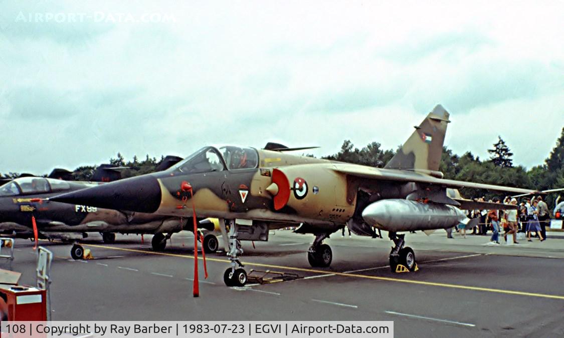 108, Dassault Mirage F.1EJ C/N Not found 108, Dassault Mirage F1EJ [Unknown] (Royal Jordanian Air Force) RAF Greenham Common~G 23/07/1983