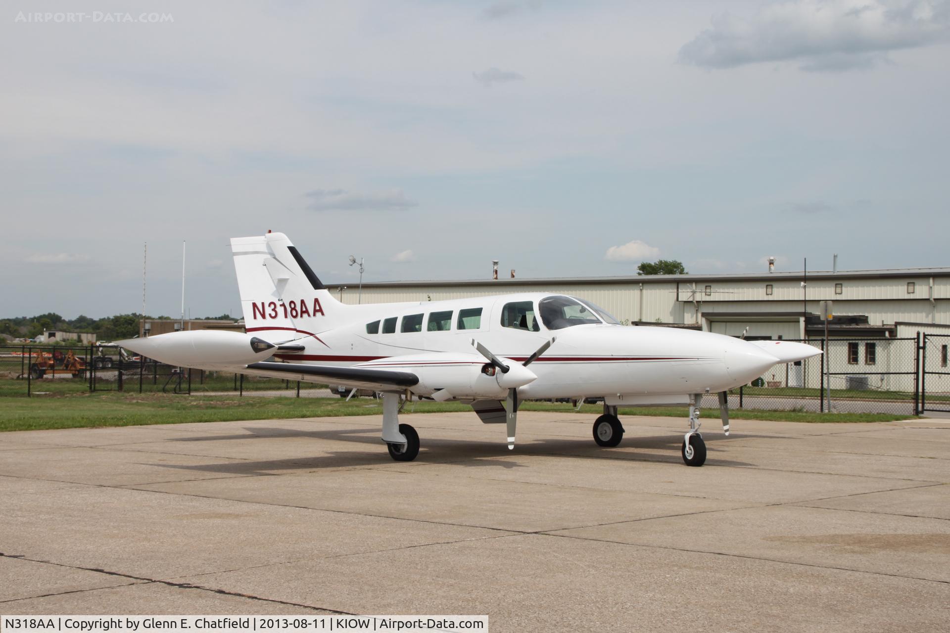 N318AA, 1975 Cessna 402B C/N 402B0854, Parked on the ramp