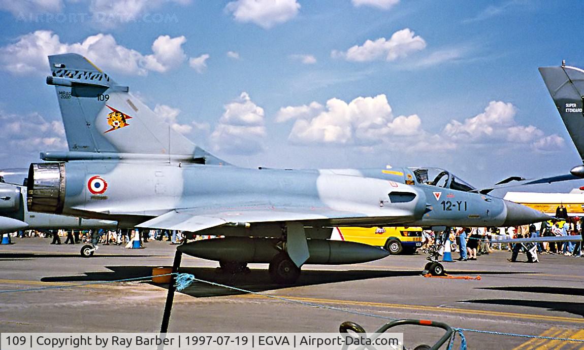 109, Dassault Mirage 2000C C/N 375, Dassault Mirage 2000C RDI [375] (French Air Force) RAF Fairford~G 19/7/1997. Coded 12-YI.