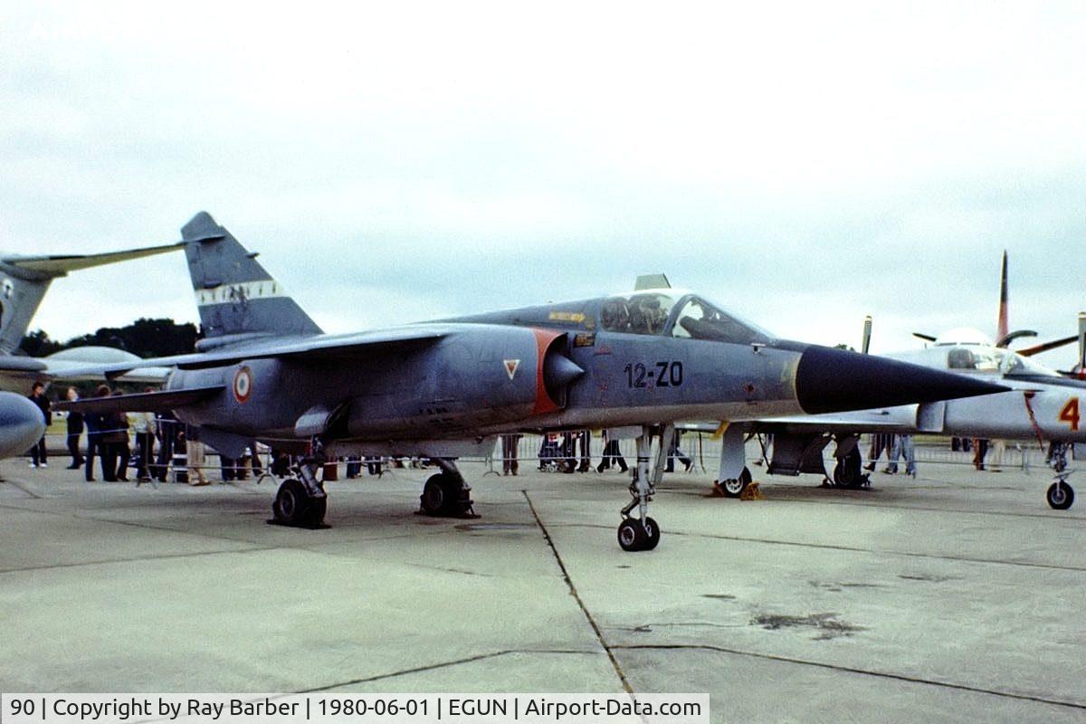90, Dassault Mirage F-1C C/N 90, Dassault Mirage F1C [90] (French Air Force) RAF Mildenhall~G 01/06/1980. Coded 12-ZO.