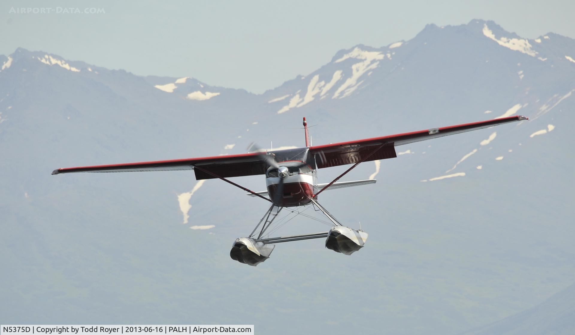 N5375D, 1958 Cessna 180A C/N 50273, Landing at Lake Hood