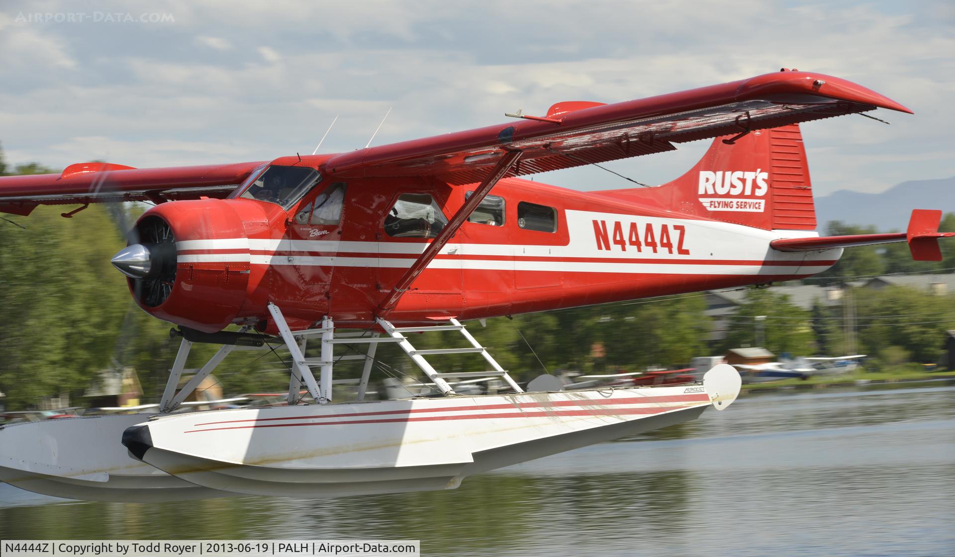 N4444Z, 1958 De Havilland Canada Beaver DHC-2 Mk1 C/N 1307, Departing Lake Hood