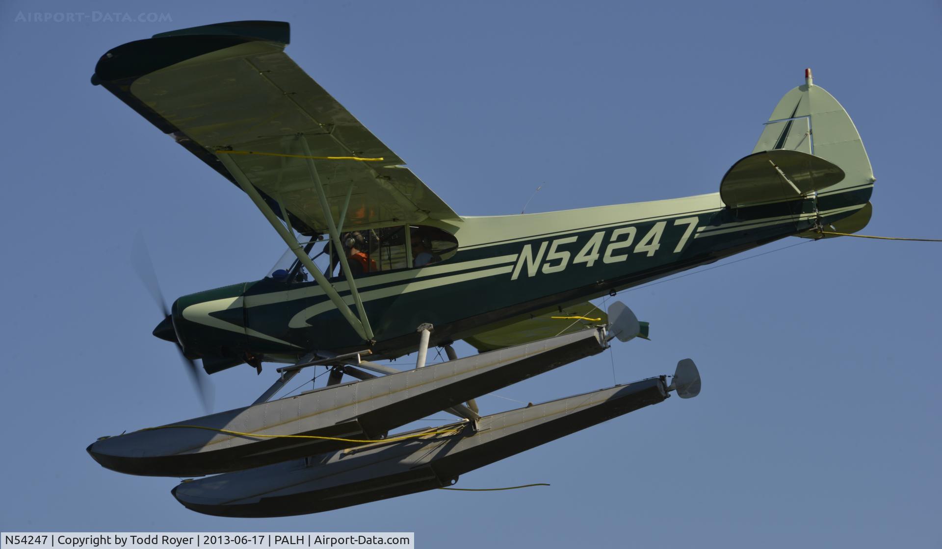 N54247, 1976 Piper PA-18-150 Super Cub C/N 18-7609049, Departing Lake Hood