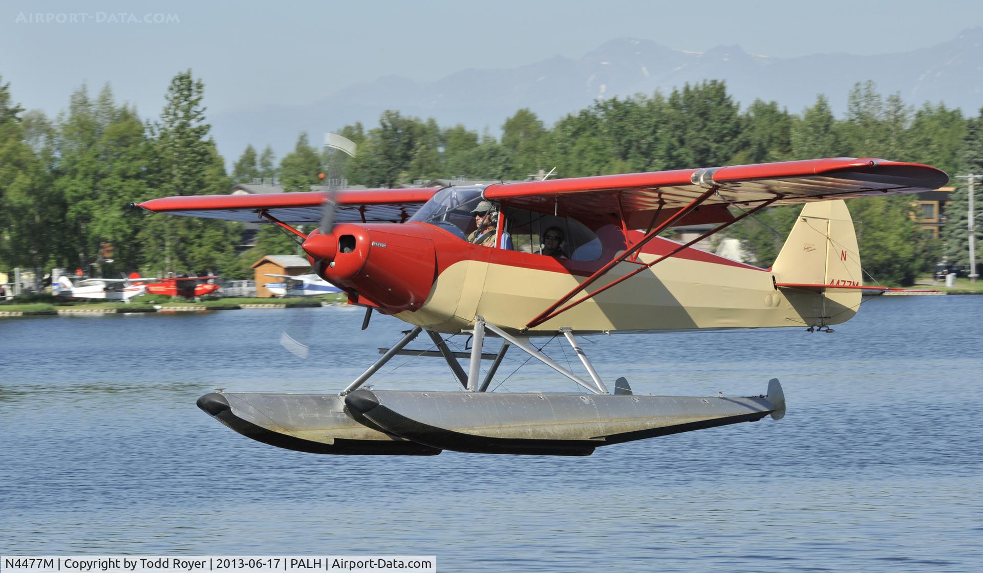 N4477M, Piper PA-12 Super Cruiser C/N 12-3087, Departing Lake Hood