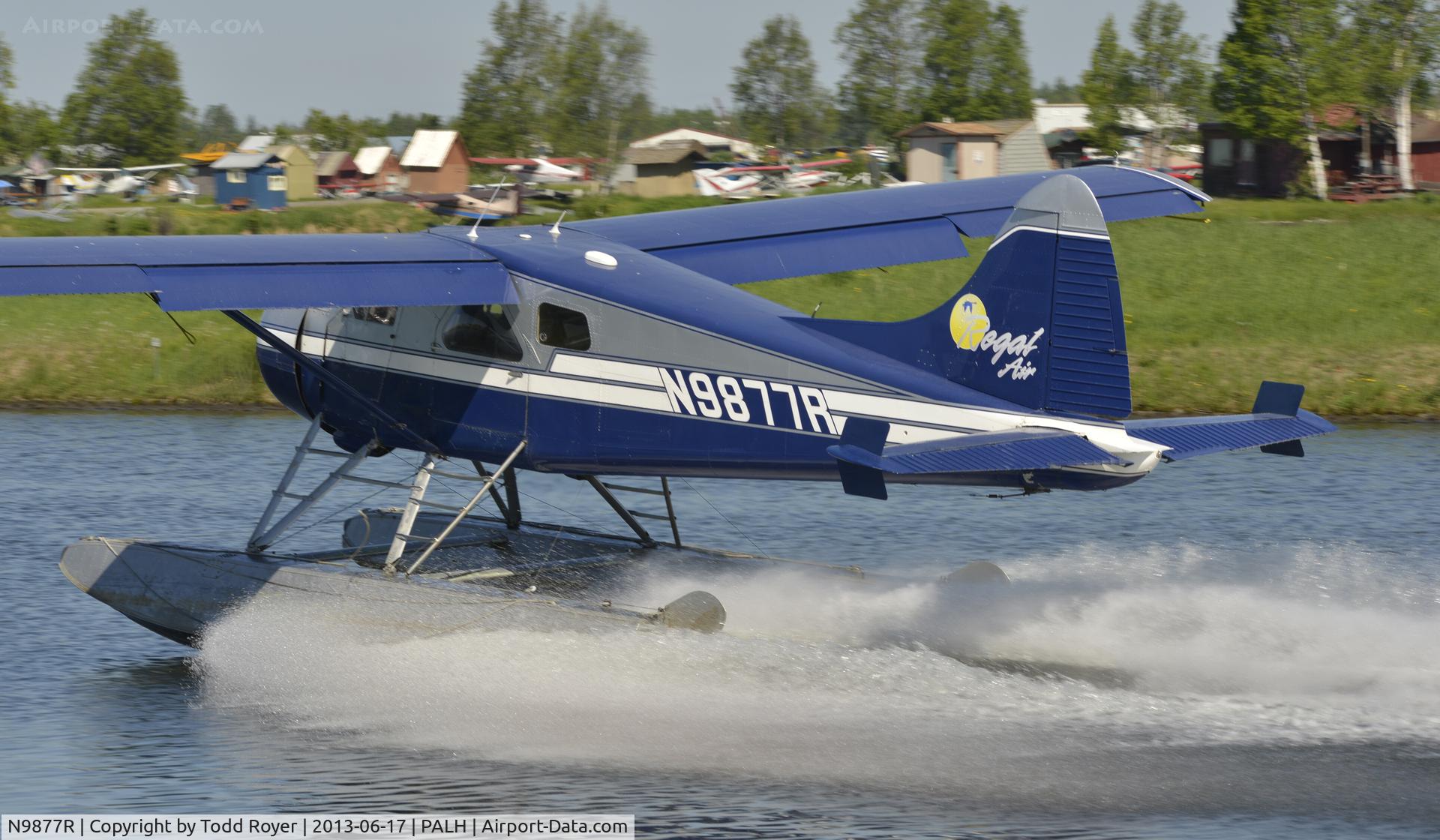 N9877R, 1957 De Havilland Canada DHC-2-L-20 C/N 1180, Landing at Lake Hood