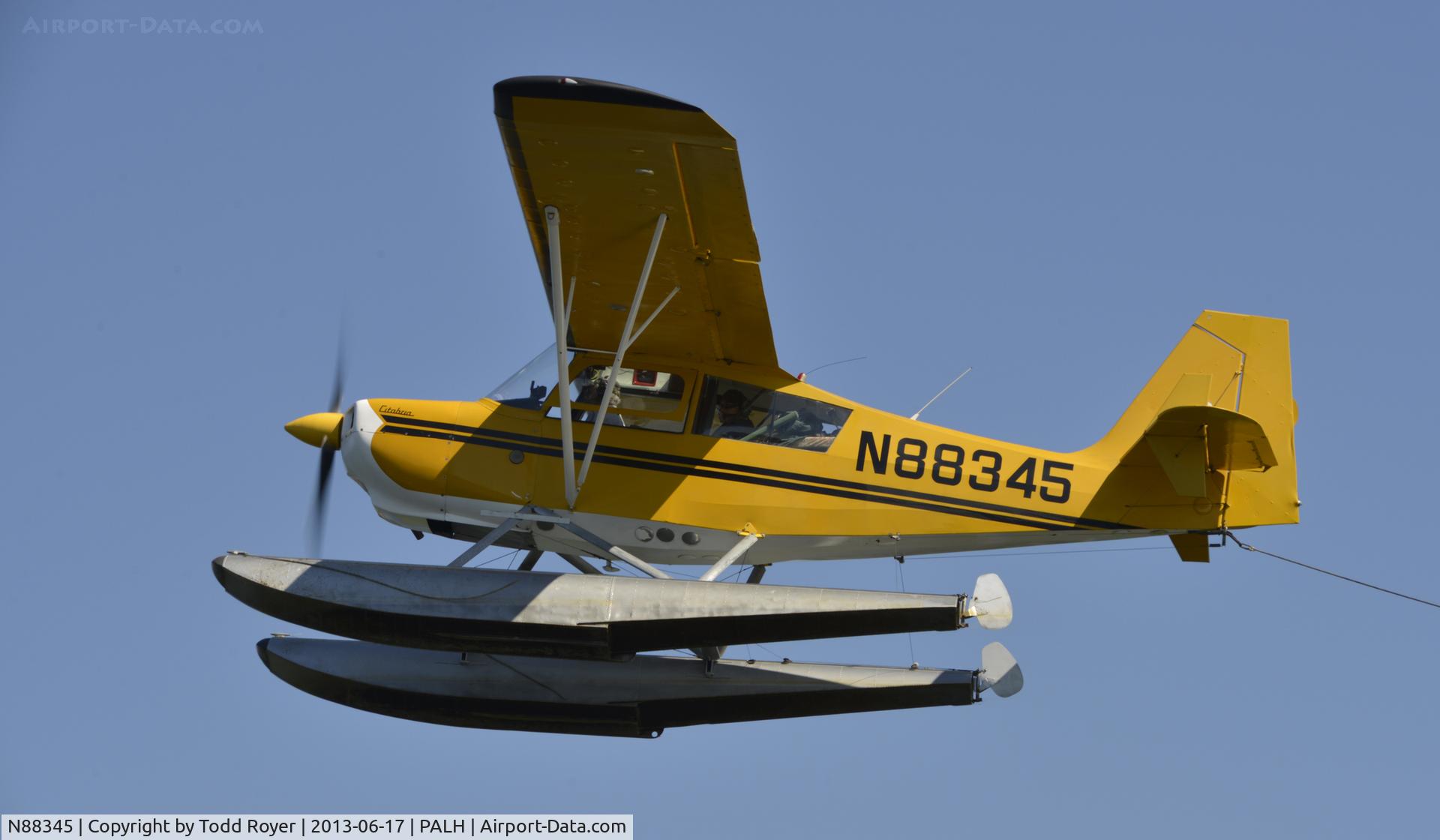 N88345, 1974 Bellanca 7GCBC C/N 769-74, Departing Lake Hood
