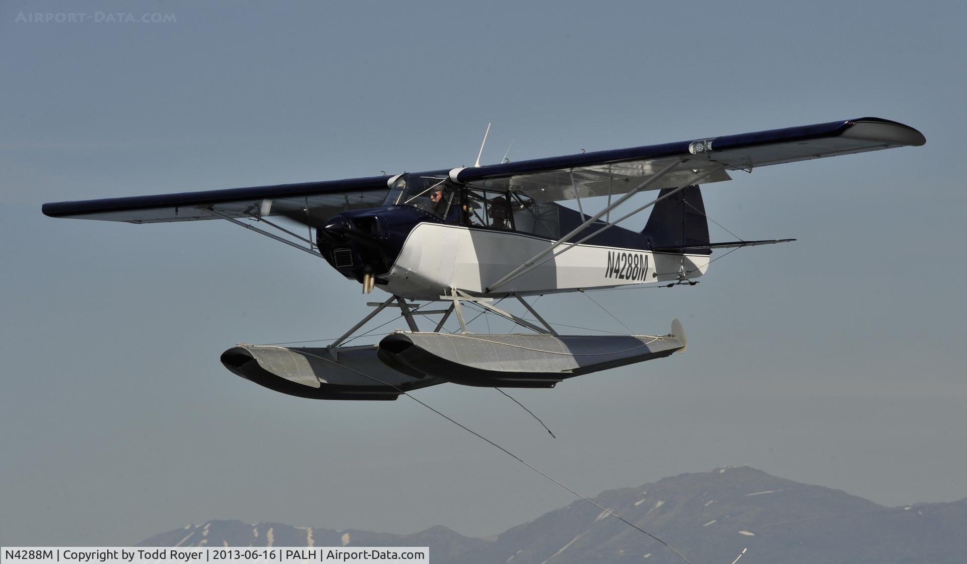 N4288M, 1947 Piper PA-12 Super Cruiser C/N 12-3218, Departing Lake Hood