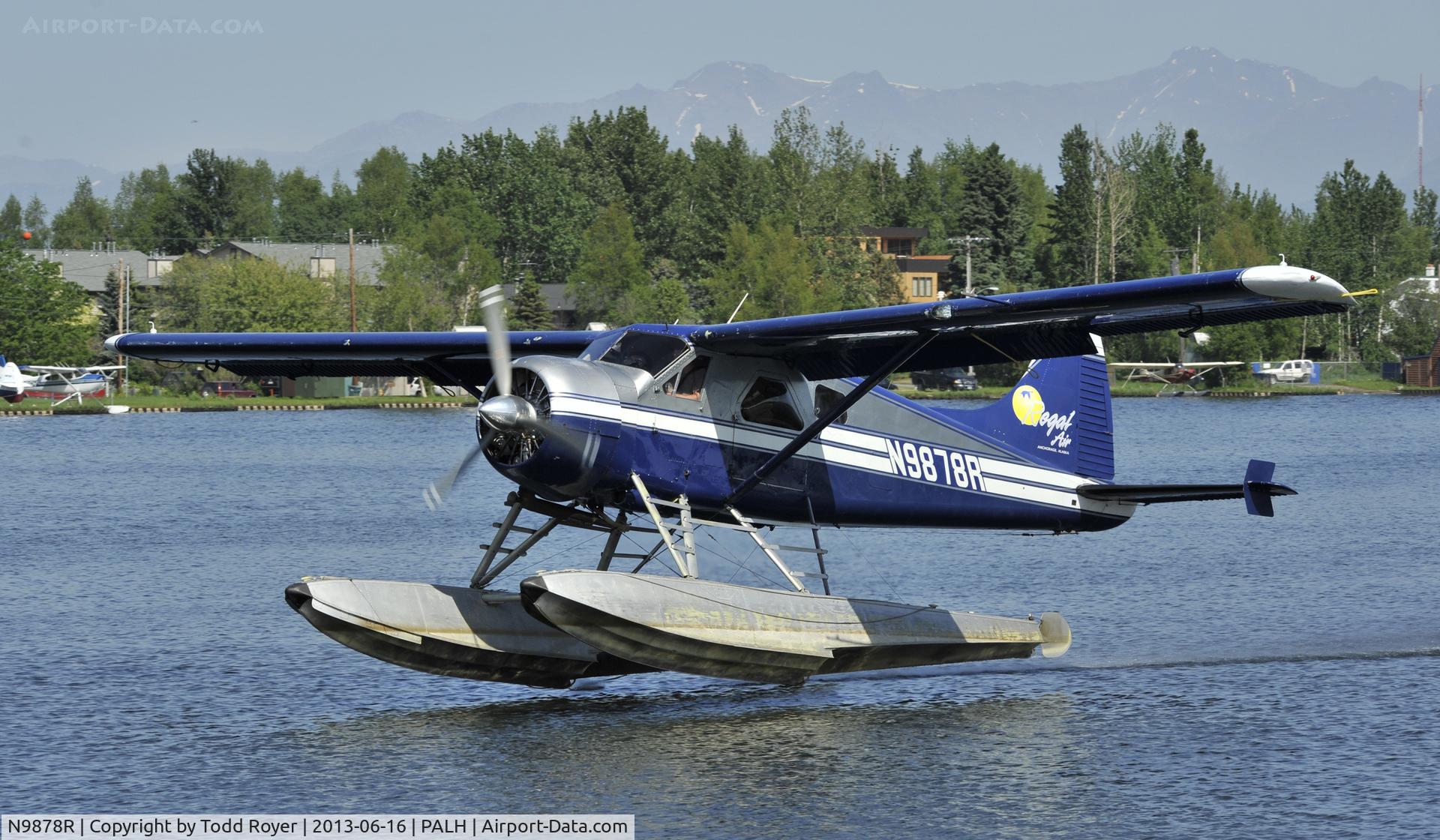 N9878R, 1956 De Havilland Canada DHC-2 MK. I(L20A) C/N 1135, Departing Lake Hood