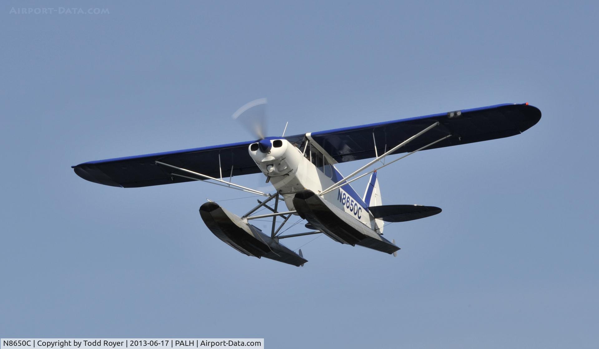 N8650C, 1953 Piper PA-18 C/N 18-2735, Departing Lake Hood