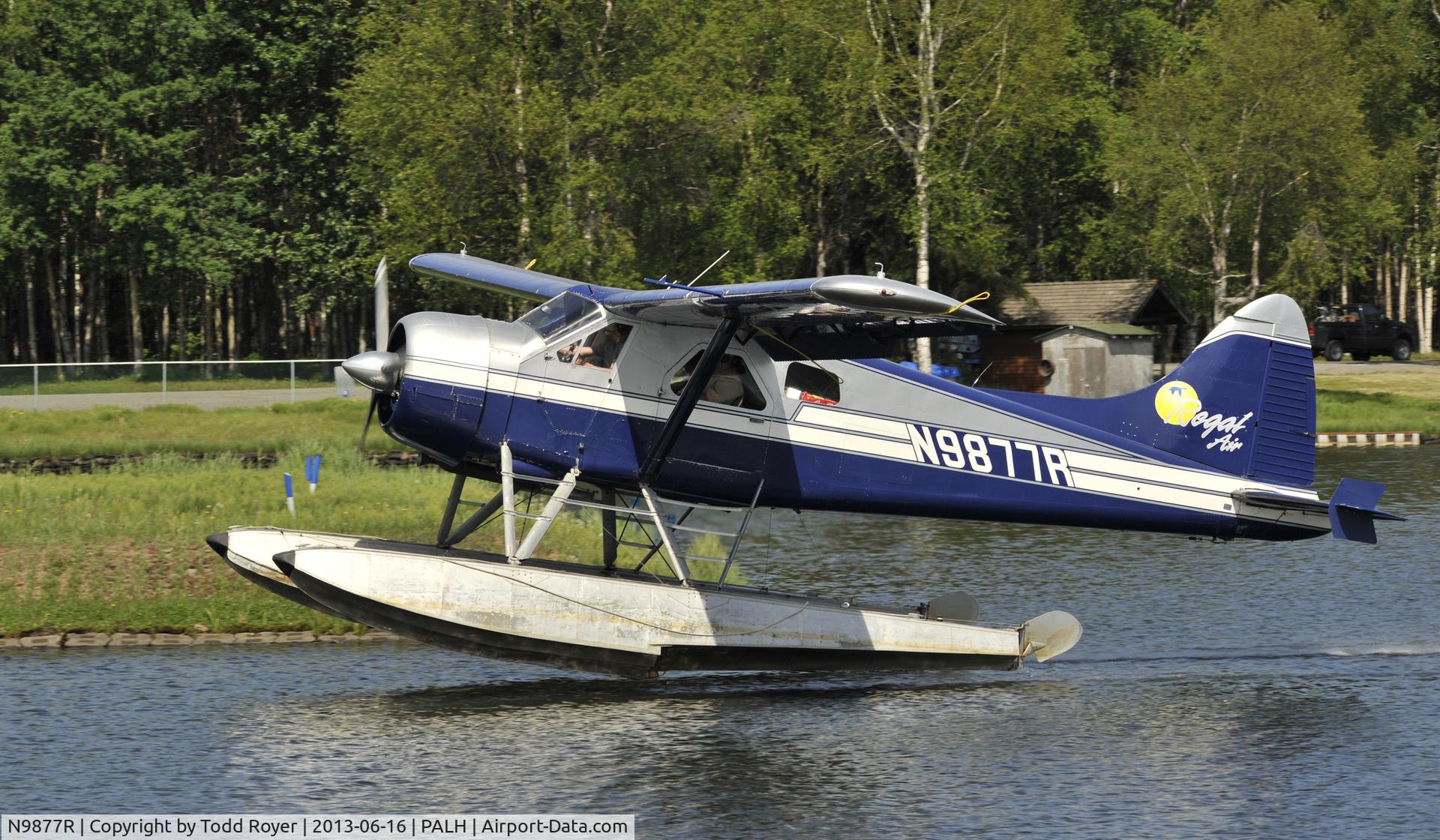 N9877R, 1957 De Havilland Canada DHC-2-L-20 C/N 1180, Departing Lake Hood