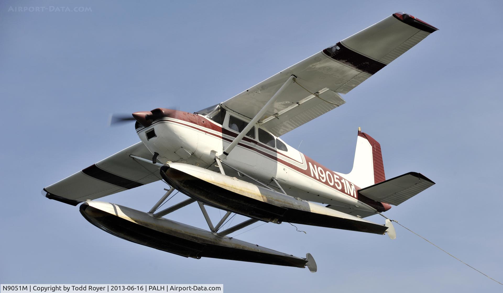 N9051M, 1970 Cessna 180H Skywagon C/N 18052151, Departing Lake Hood