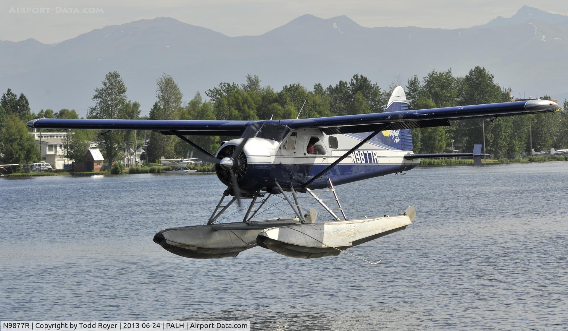 N9877R, 1957 De Havilland Canada DHC-2-L-20 C/N 1180, Landing at Lake Hood