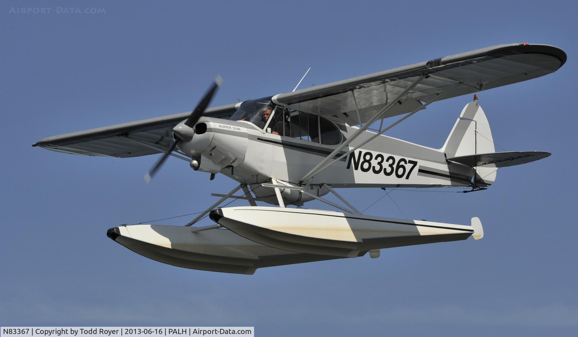 N83367, 1976 Piper PA-18-150 Super Cub C/N 18-7609100, Departing Lake Hood