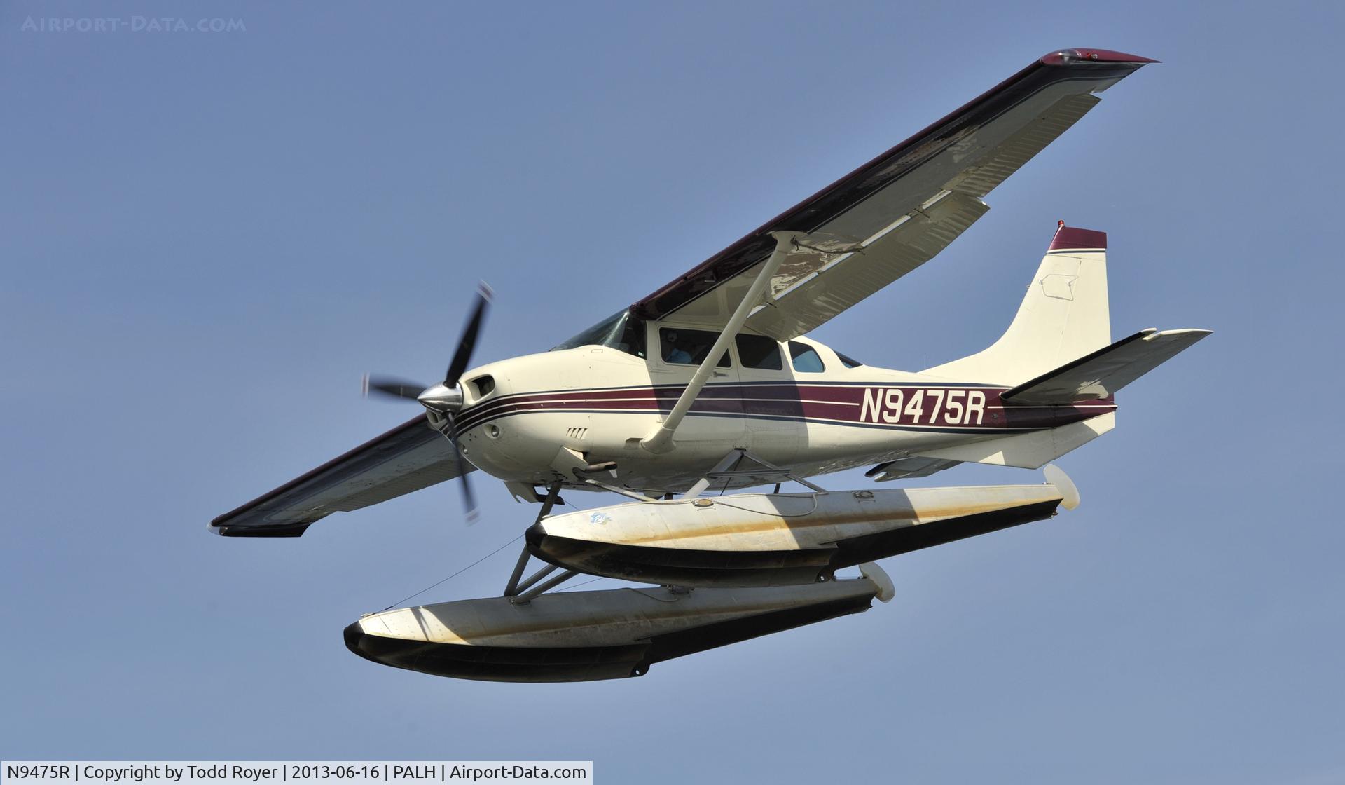 N9475R, 1985 Cessna TU206G Turbo Stationair Turbo Stationair C/N U20606872, Landing at Lake Hood