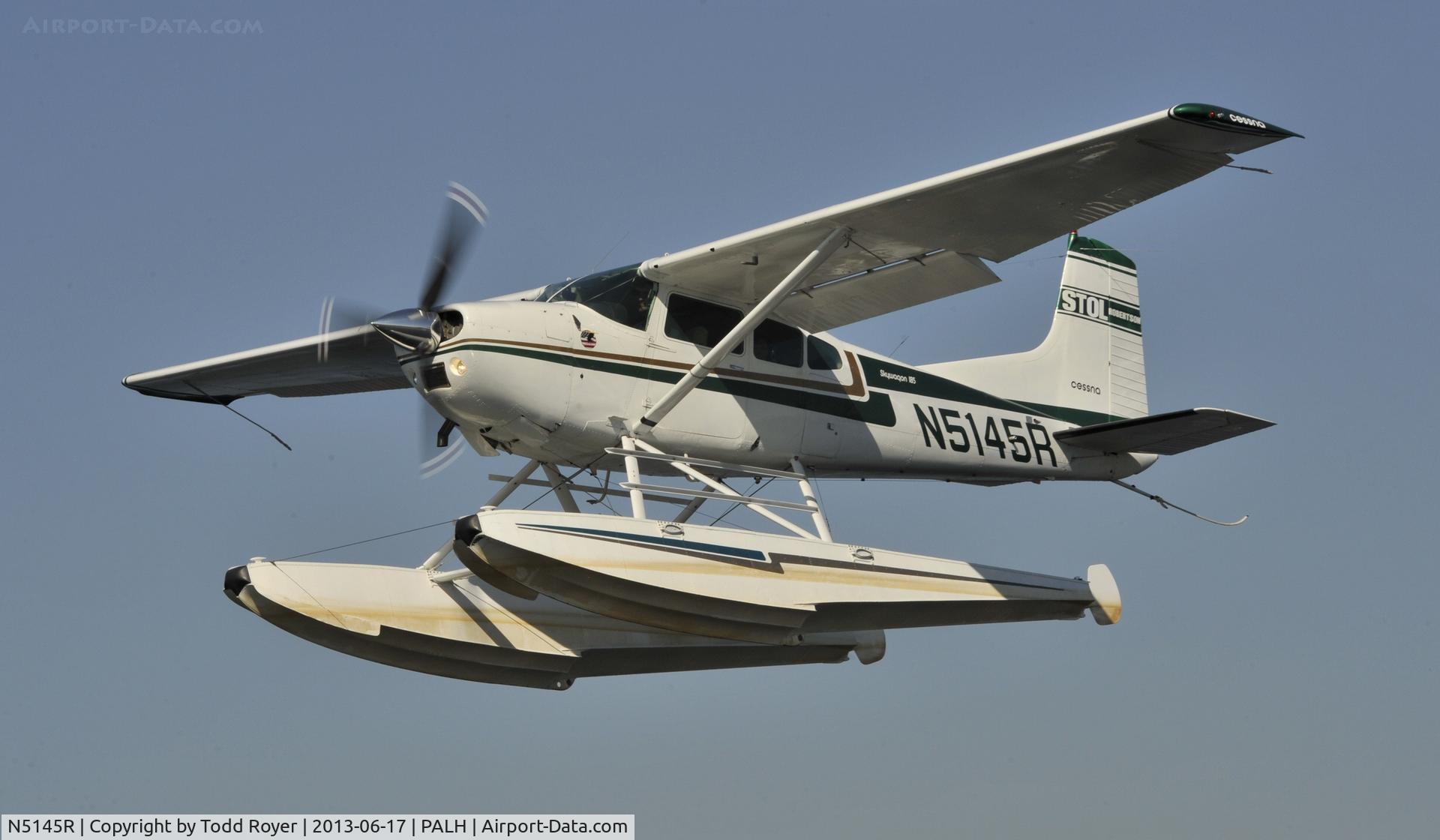 N5145R, 1976 Cessna A185F Skywagon 185 C/N 18503008, Departing Lake Hood