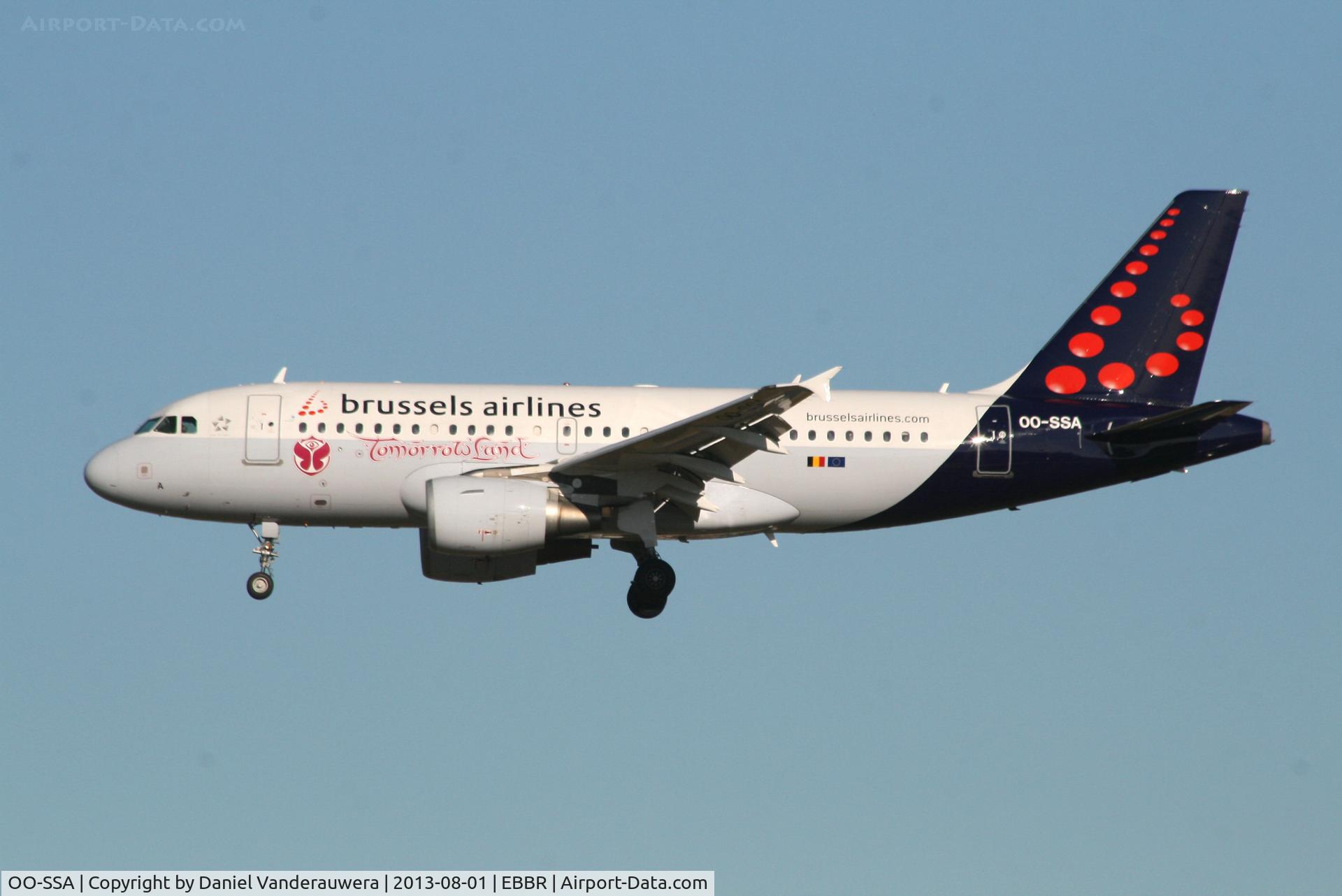OO-SSA, 2005 Airbus A319-111 C/N 2392, Arrival of flight SN3732 to RWY 20
