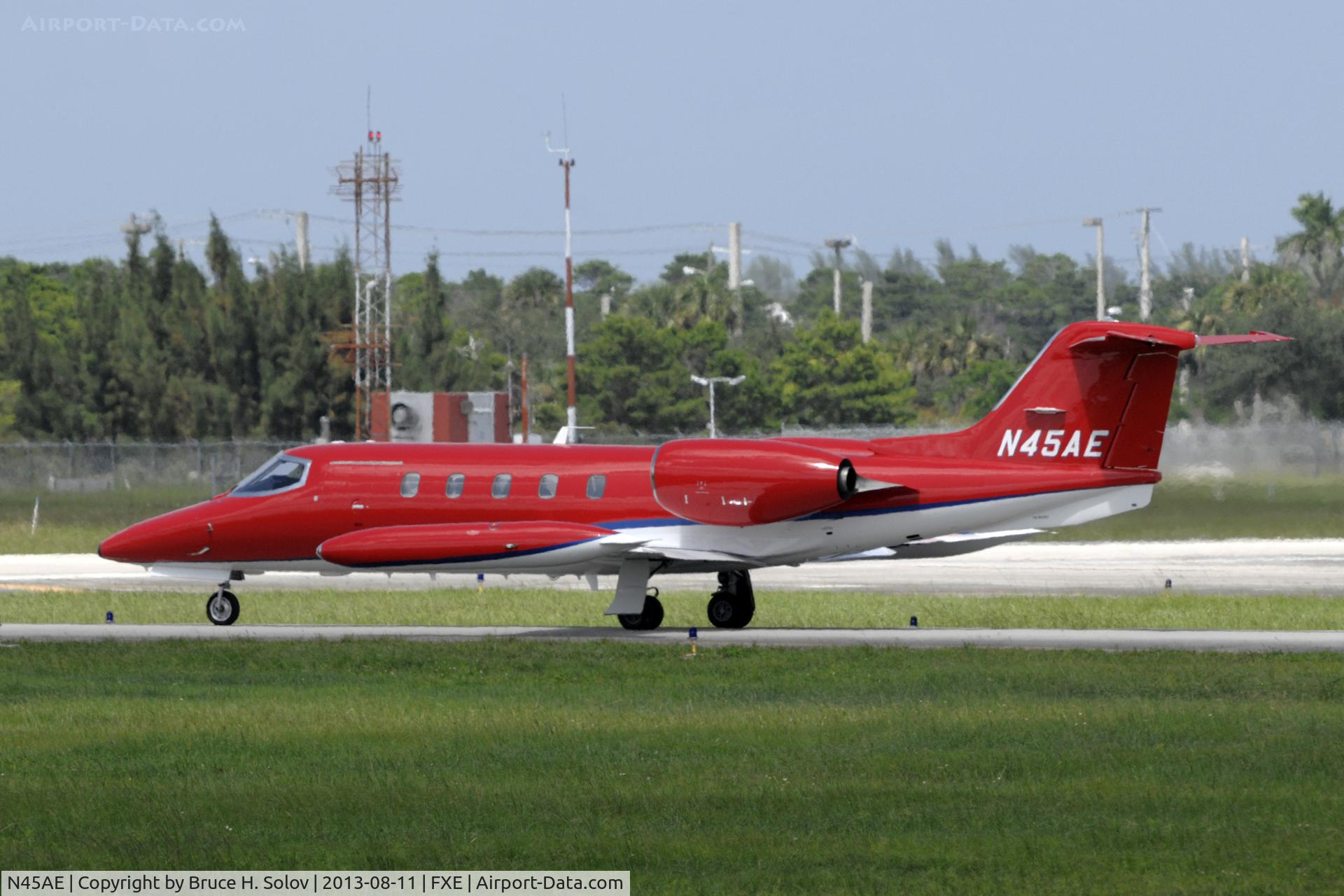 N45AE, 1982 Gates Learjet Corp. 35A C/N 422, Awaiting takeoff at Runway 8 at Ft. Lauderdale Executive Airport