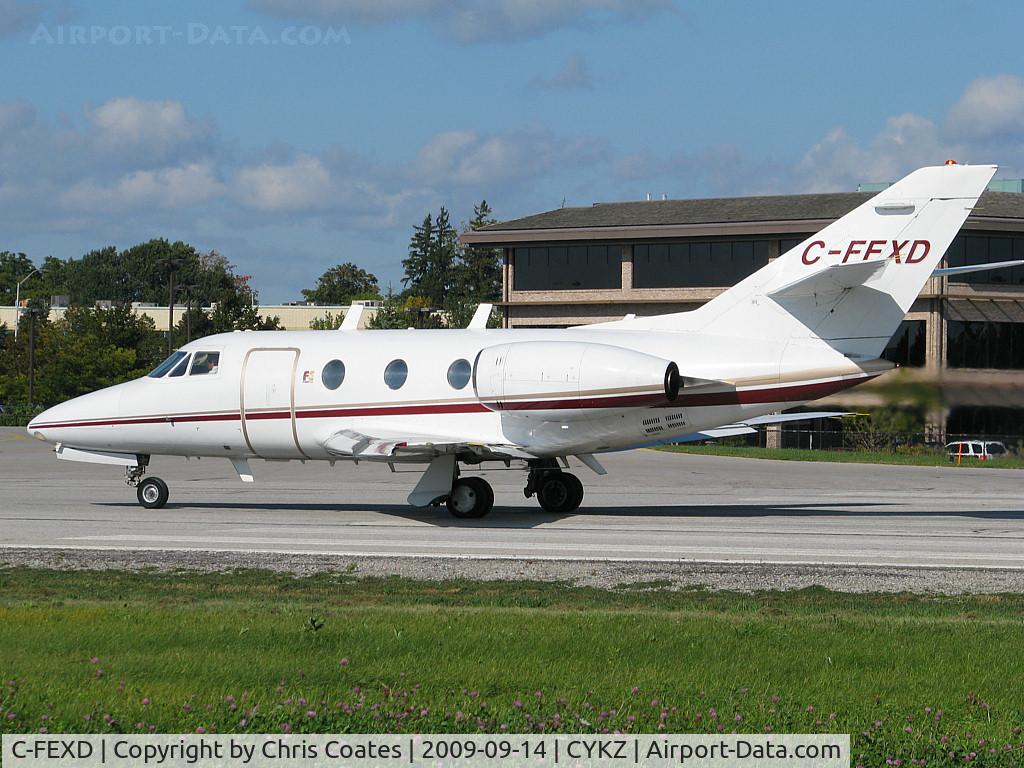 C-FEXD, 1976 Dassault Falcon 10 C/N 78, This Falcon 10 was starting to takeoff on rwy 33 & sure made some beautiful noise too. It is based at London, Ontario to the west where it flies for Flightexec.