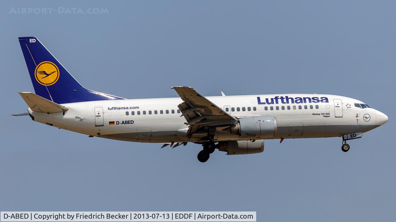 D-ABED, 1991 Boeing 737-330 C/N 25215, on final RW07R
