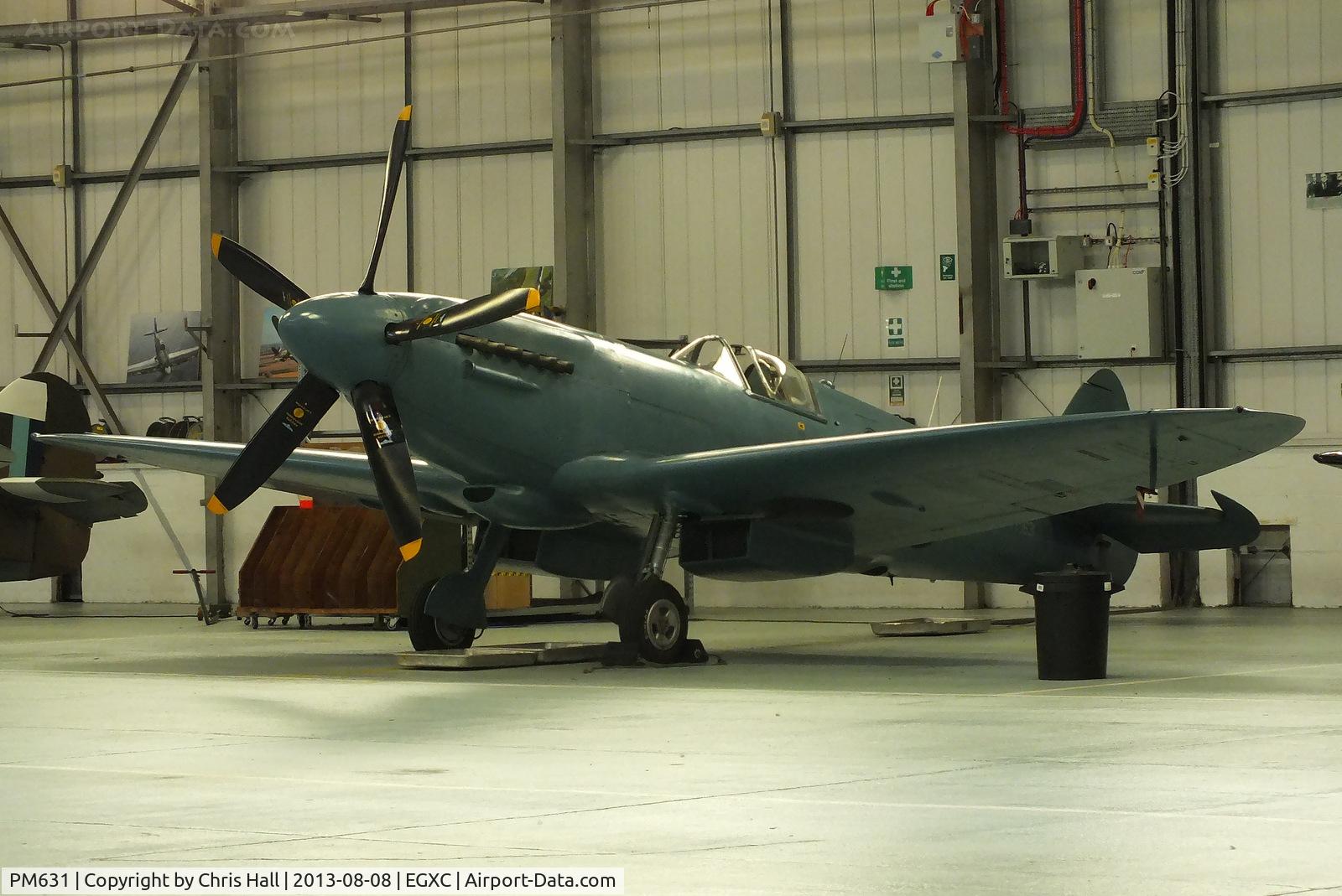 PM631, 1945 Supermarine 389 Spitfire PR.XIX C/N 6S/683528, Delivered to the RAF on 6 /11/1945 and placed in storage until May 1949. On 11 July 1957 it flew in formation with two other Mk XIX Spitfires, PS853 and PS915 to form the Historic Aircraft Flight which later developed into the BBMF.