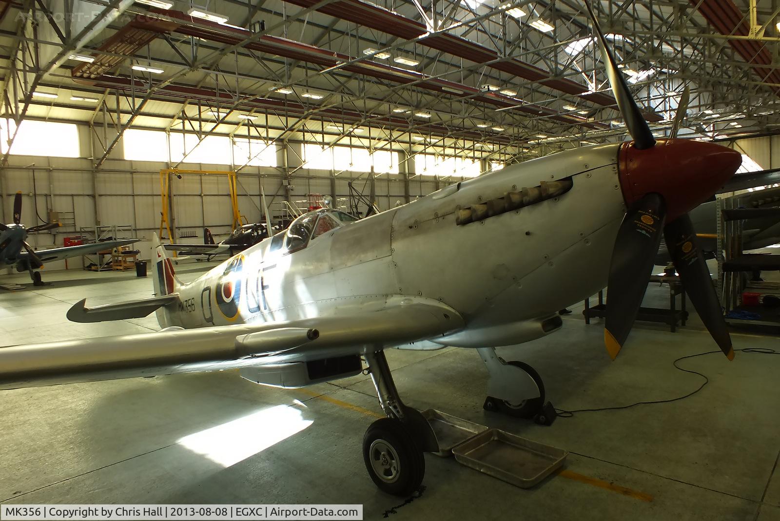 MK356, 1944 Supermarine 361 Spitfire LF.IXc C/N CBAF.IX.1561, For 17 years, MK356 was a ‘gate guardian’ at Hawkinge, Bicester, Locking and Henlow. ‘MK’ featured as a static airframe in the epic film “Battle of Britain” in 1968 and then joined the RAF Museum Reserve Collection.