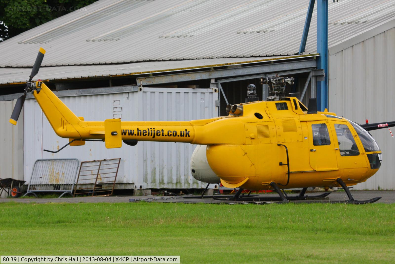 80 39, MBB Bo.105M C/N 5050, ex German Army (Heer) Bo.105M at Leeds Coney Park heliport