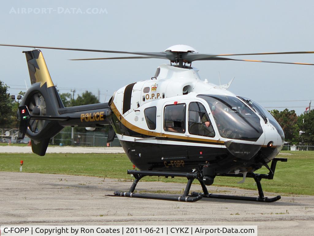C-FOPP, 2010 Eurocopter EC-135P-2+ C/N 0948, This is a 2010 Eurocopter EC135 of the Ontario Provincal Police waiting for clearance from Buttonville Airport (CYKZ)