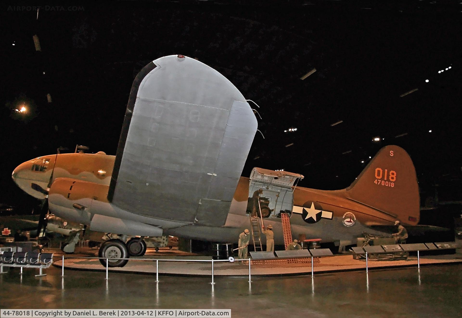 44-78018, 1944 Curtiss C-46D-15-CU Commando C/N 33414, This aircraft has been restored to the marking of one of the ships that flew the 