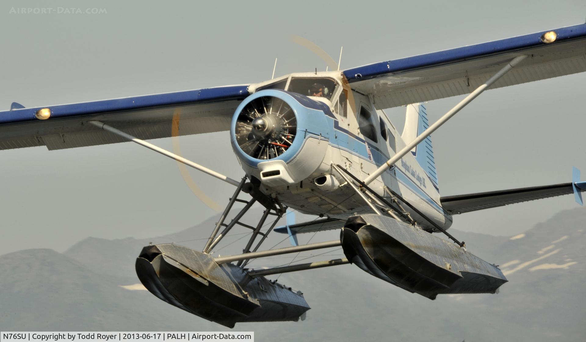 N76SU, 1953 De Havilland Canada DHC-2 C/N 483, Departing Lake Hood