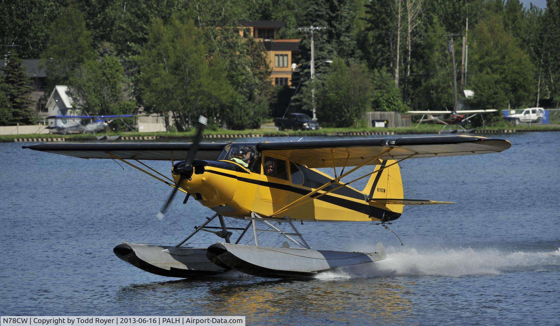 N78CW, Piper PA-12 Super Cruiser C/N 12-1907, Departing Lake Hood