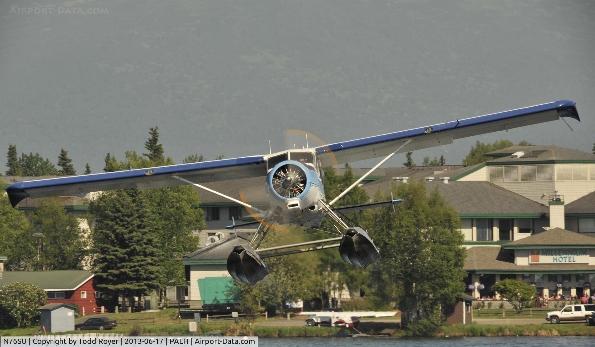 N76SU, 1953 De Havilland Canada DHC-2 C/N 483, Departing Lake Hood