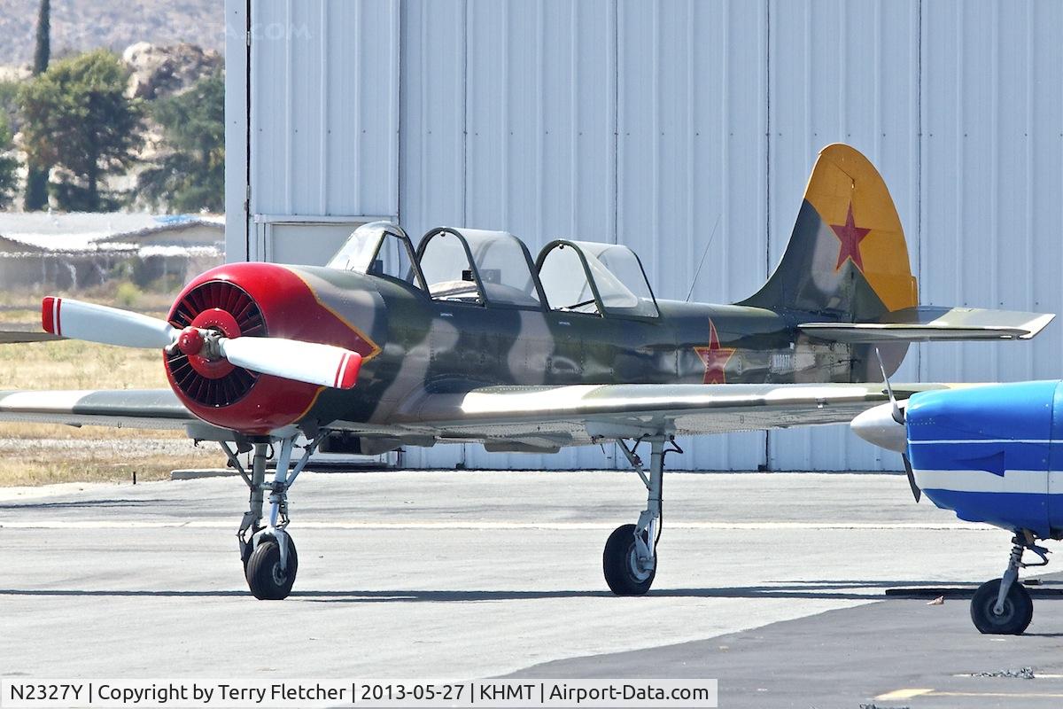 N2327Y, 1988 Yakovlev Yak-52 C/N 888704, At Hemet - Ryan Field , California