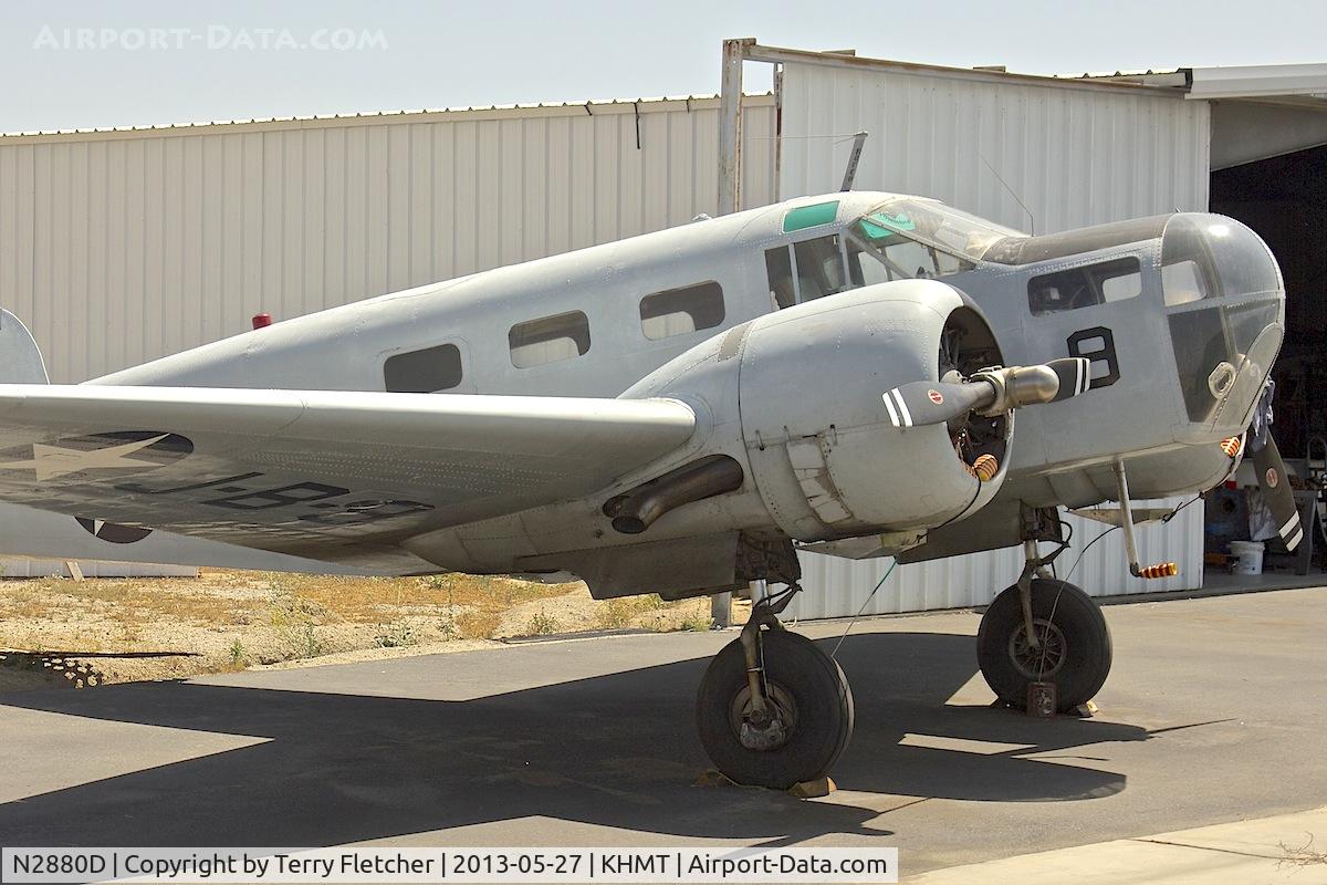 N2880D, 1943 Beech SNB-1 (C-45) Kansan C/N 3658 (39926), At Hemet - Ryan Field , California