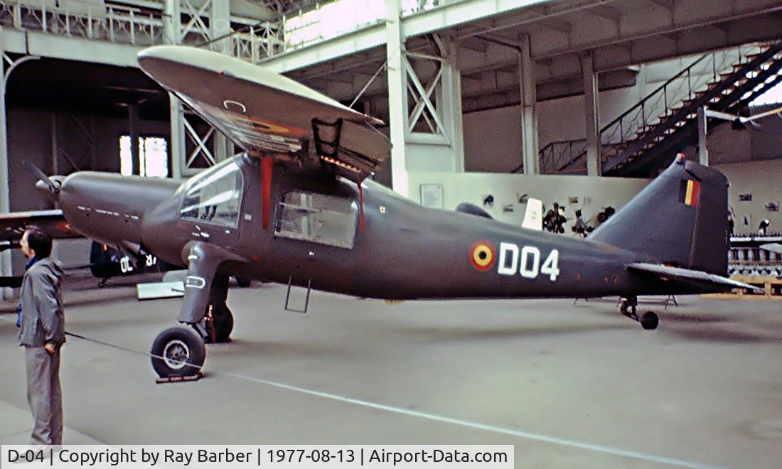D-04, 1961 Dornier Do-27J-1 C/N 2101, Dornier Do.27J-1 [2101] (Musee Royale de l'Armee et d'Histoire Militaire) Brussels~OO 13/08/1977. Taken from a slide.