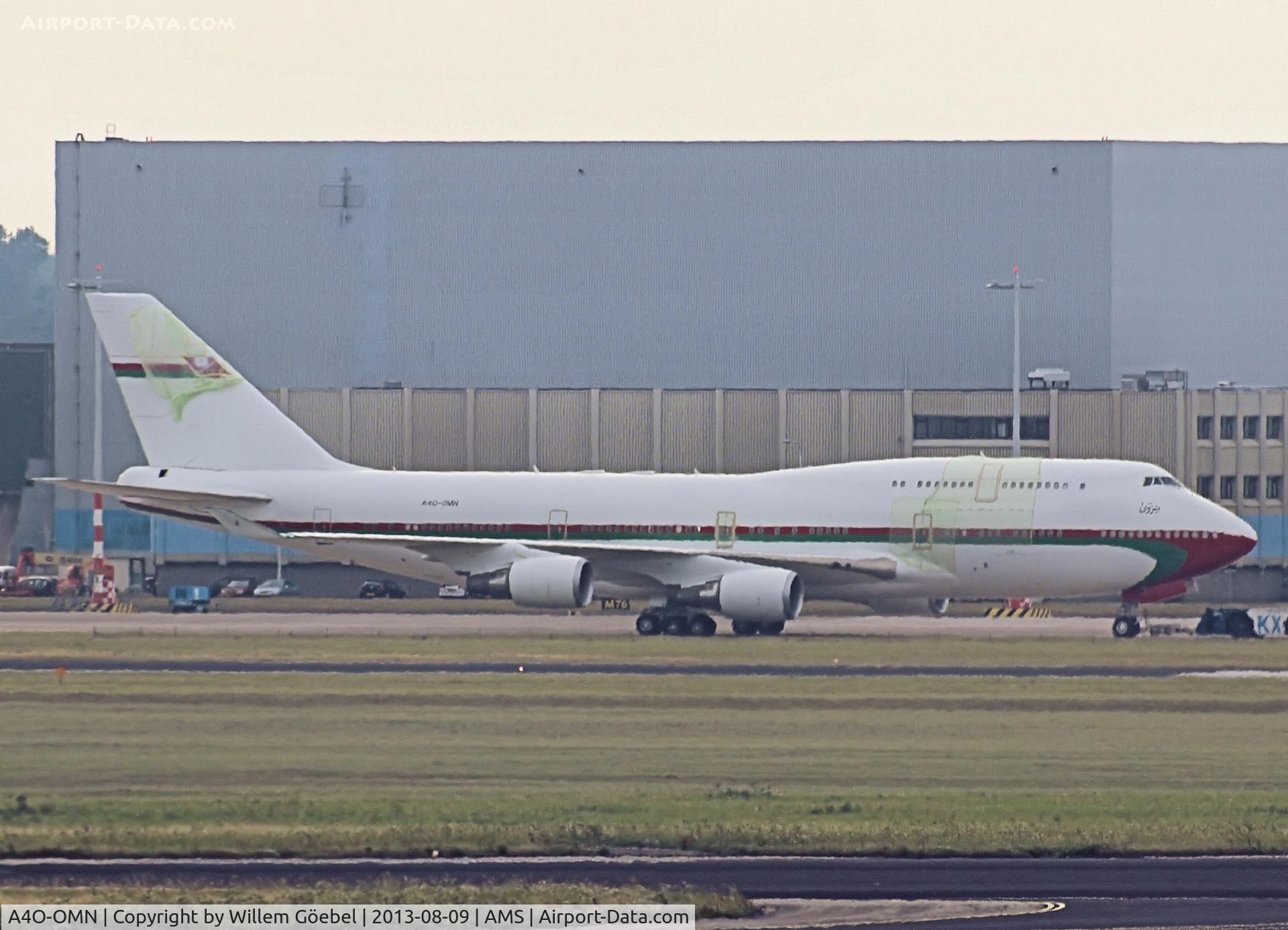 A4O-OMN, 2001 Boeing 747-430 C/N 32445, Parking for repainting on Schiphol East