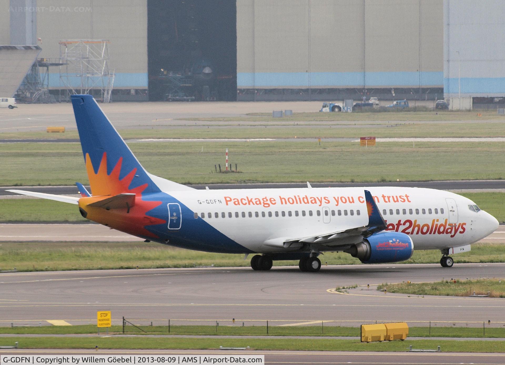 G-GDFN, 1998 Boeing 737-33V C/N 29332, Taxi to runway 27 of Schiphol Airport