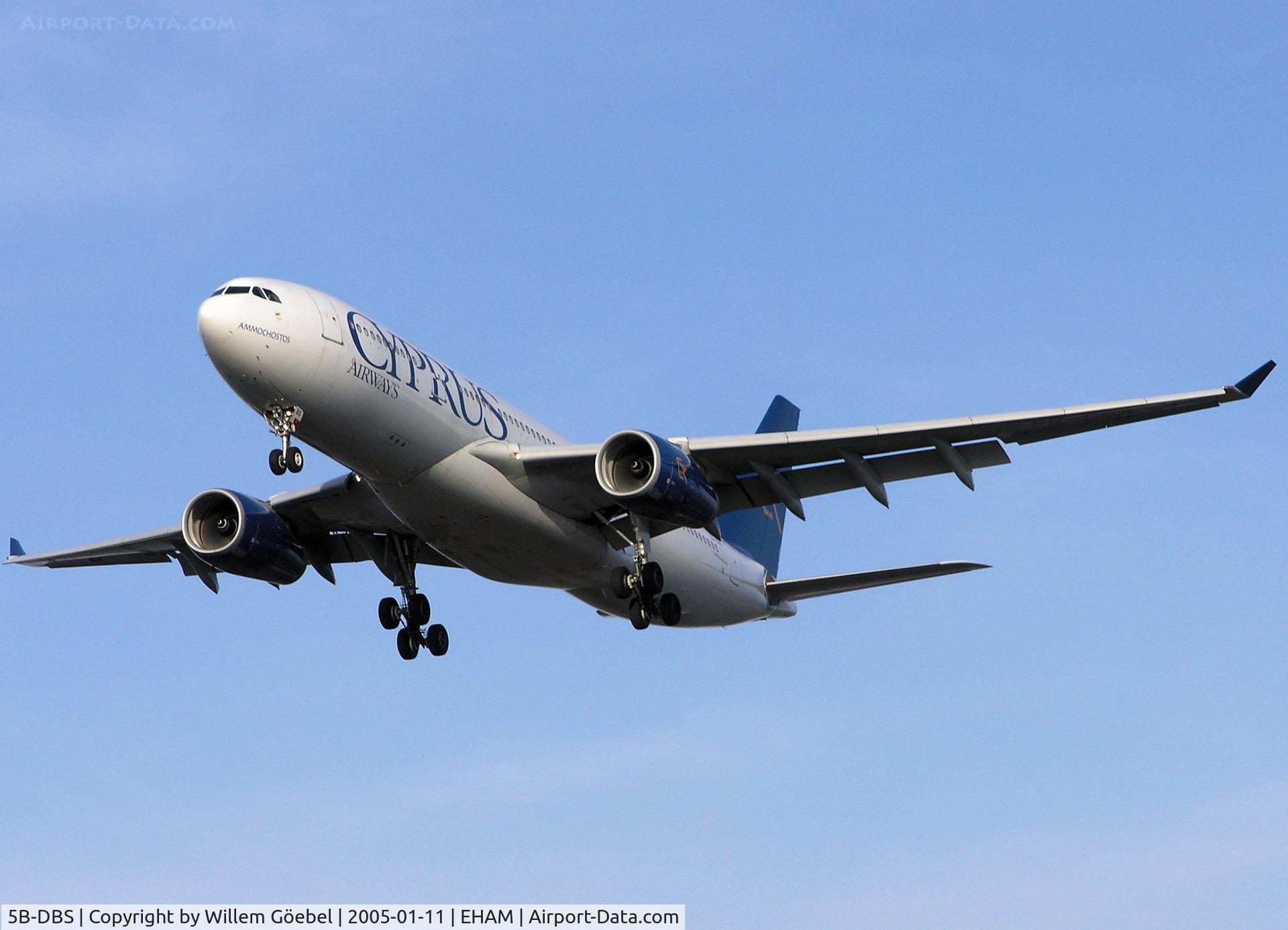 5B-DBS, 2002 Airbus A330-243 C/N 505, Landing on runwayC18 of Schiphol Airport