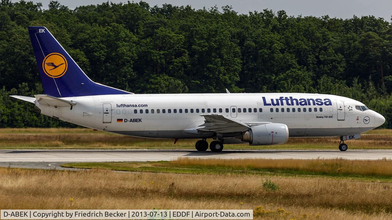 D-ABEK, 1991 Boeing 737-330 C/N 25414, departure via RW18W