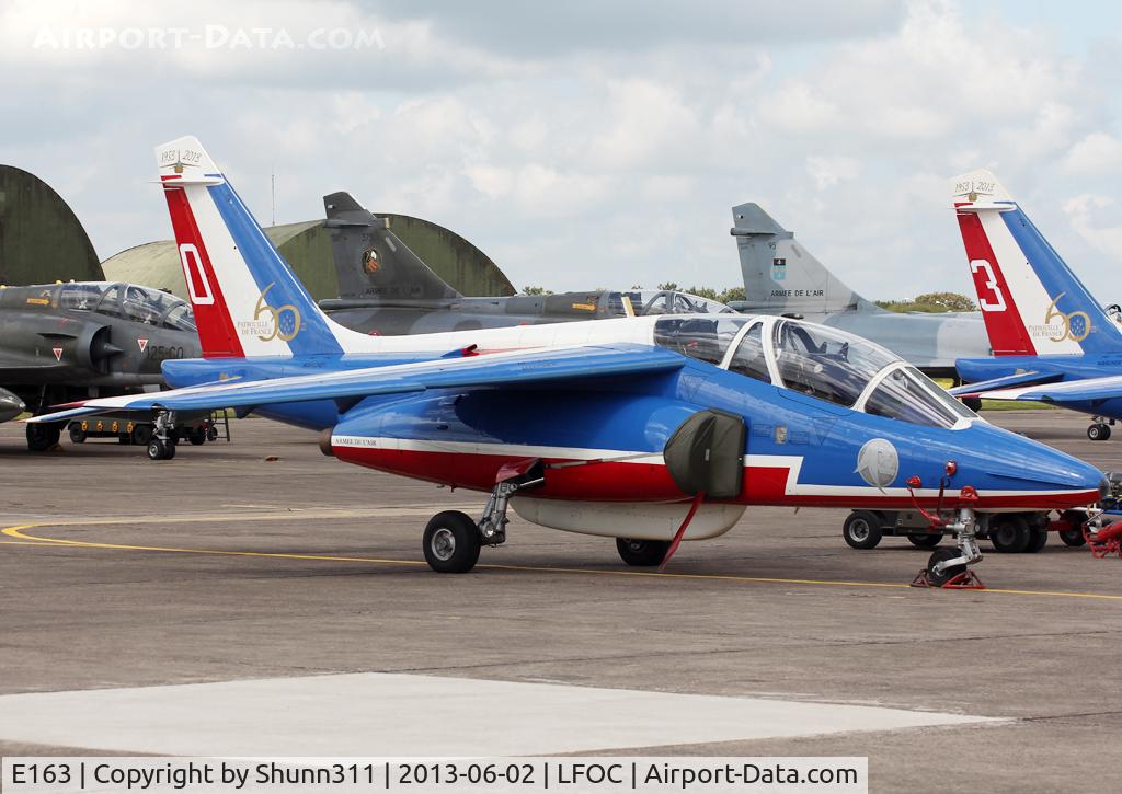 E163, Dassault-Dornier Alpha Jet E C/N E163, Parked during LFOC Open Day 2013 before PdF Airshow... Additional 60th anniversary patch...