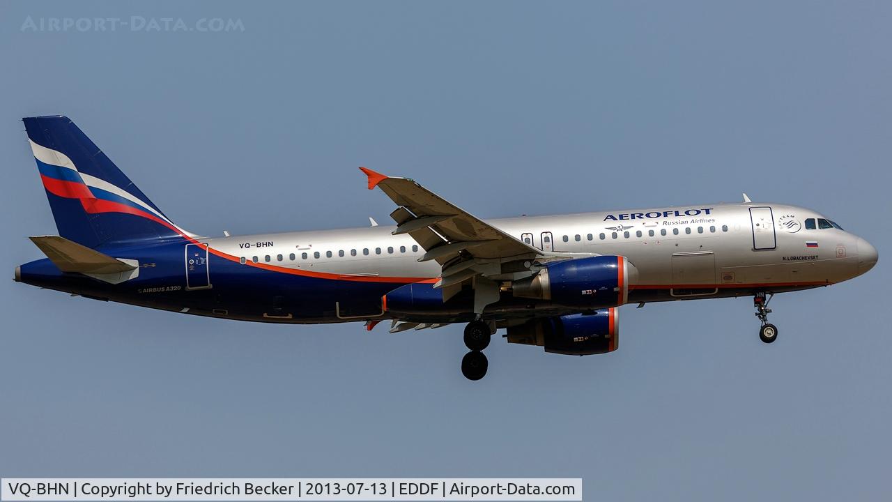 VQ-BHN, 2010 Airbus A320-214 C/N 4498, on final RW07R