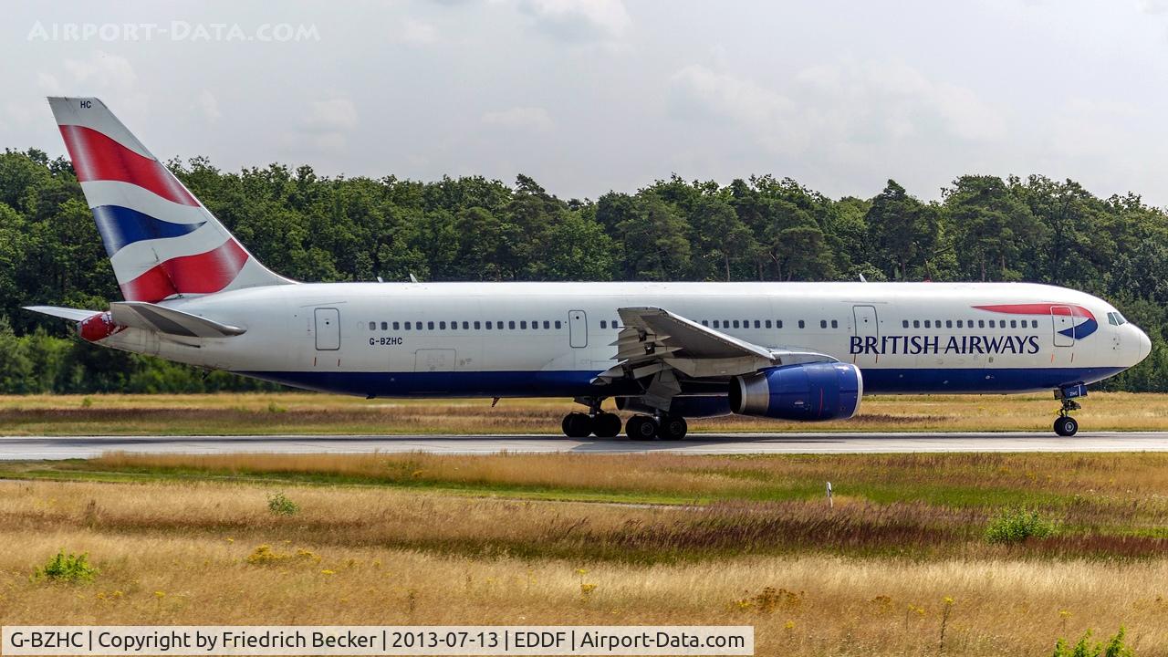 G-BZHC, 1998 Boeing 767-336 C/N 29232, departure via RW18W