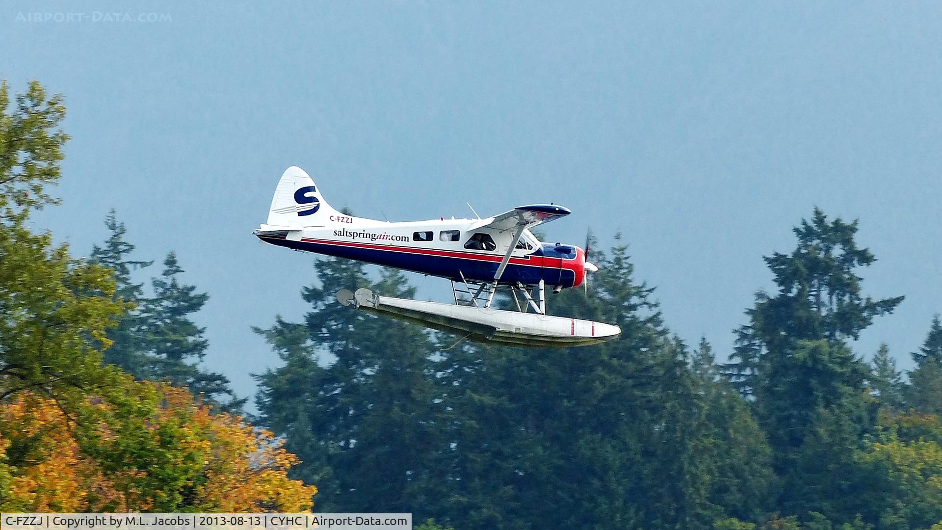 C-FZZJ, 1956 De Havilland Canada DHC-2 Beaver Mk.1 C/N 1019, SaltSpring Air Beaver on landing approach in Coal  Harbour.
