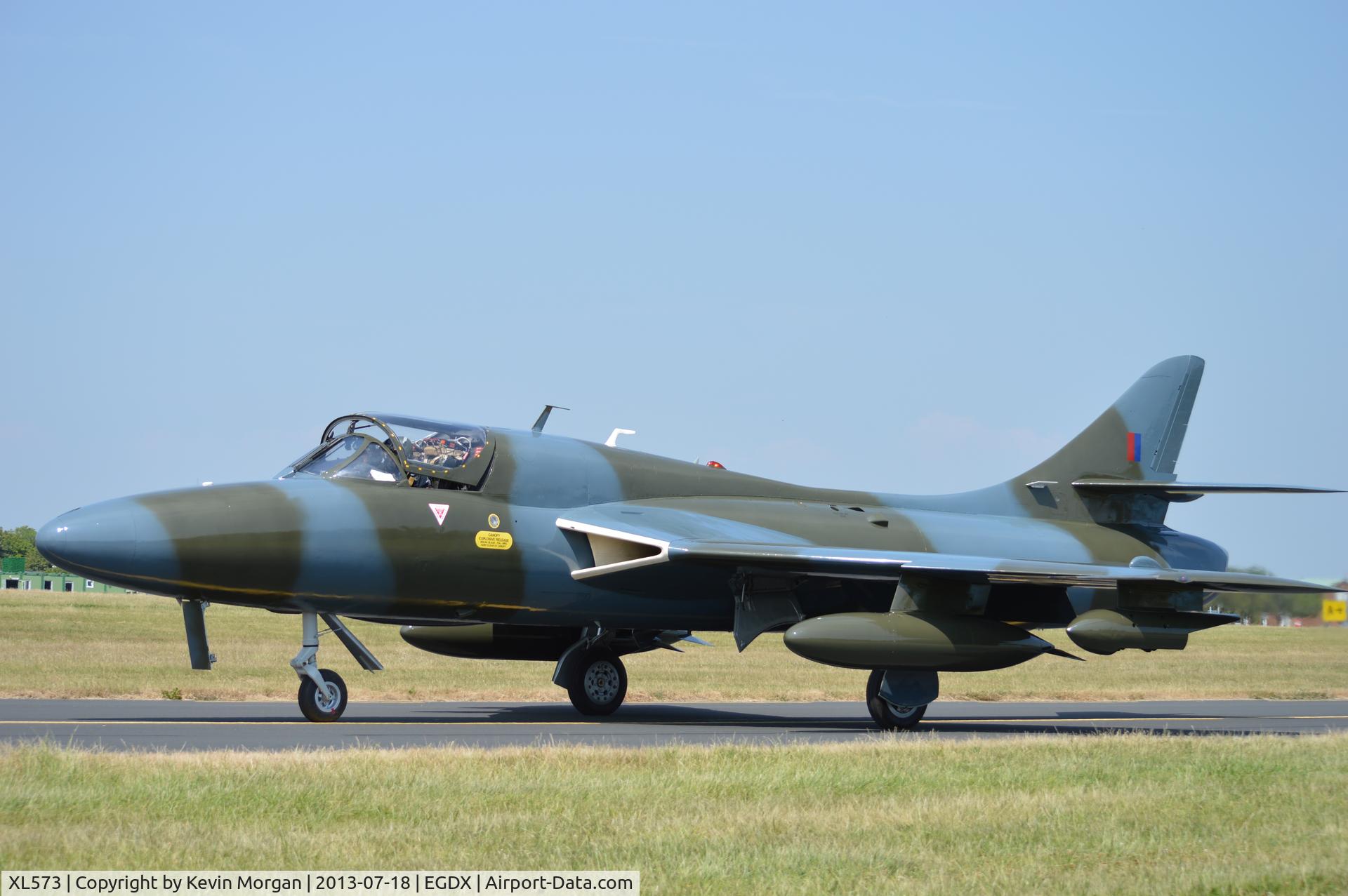 XL573, 1958 Hawker Hunter T.7 C/N HABL-003360, Taxiing out for test flight