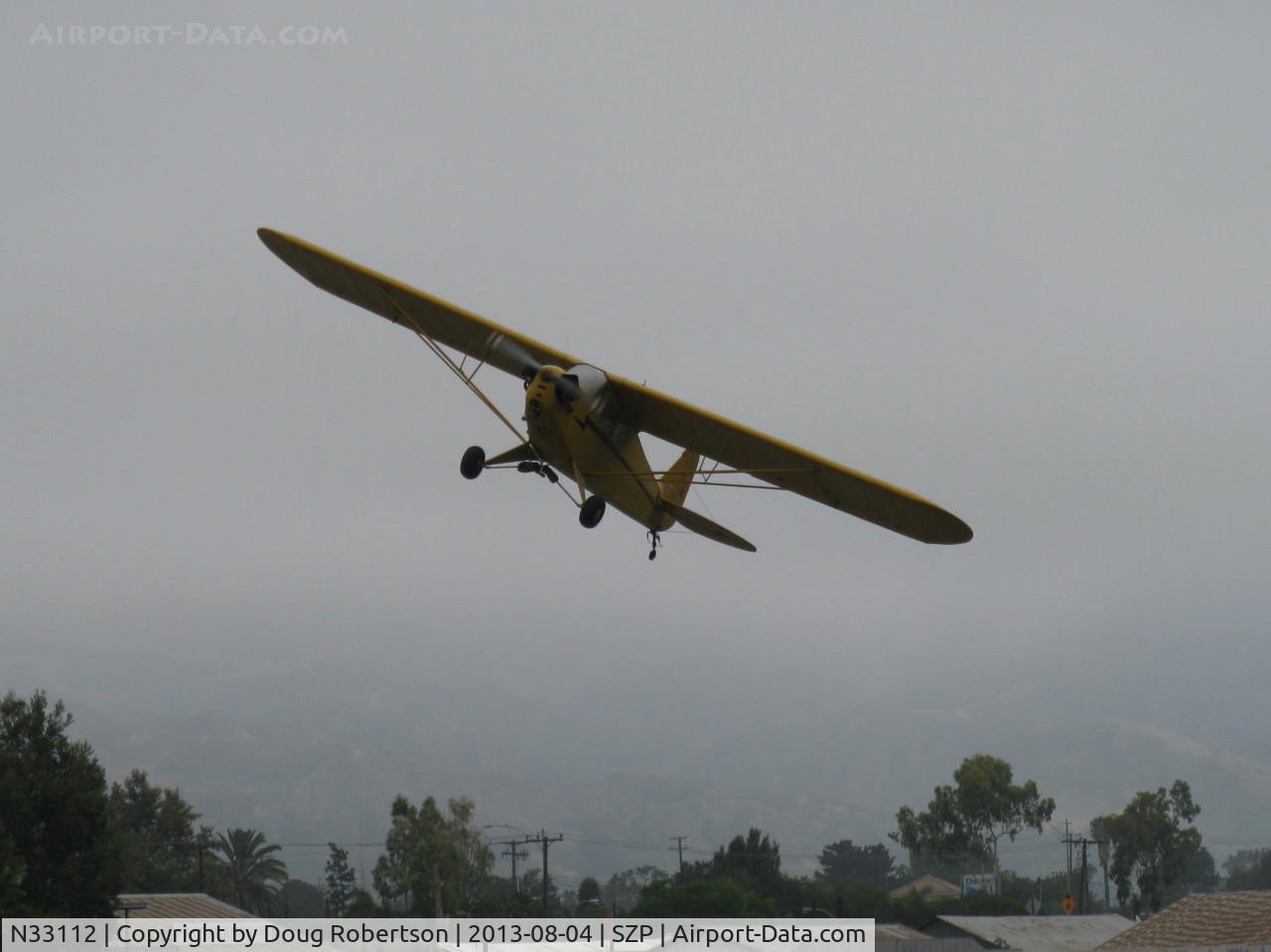 N33112, 1940 Piper J3C-65 Cub Cub C/N 5830, 1940 Piper J3C-65 CUB, Continental C90 90 Hp upgrade, low level jinking below the overcast