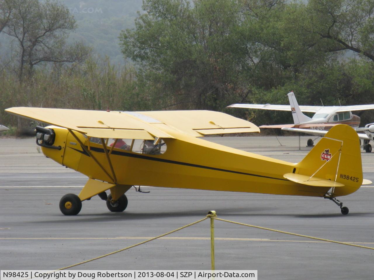 N98425, 1946 Piper J3C-65 Cub Cub C/N 18612, 1946 Piper J3C-65 CUB, Continental C90 90 Hp upgrade, taxi to 22