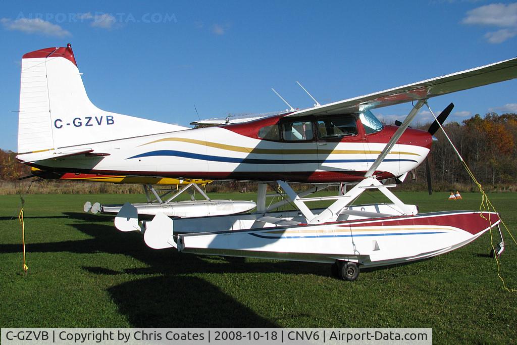 C-GZVB, 1979 Cessna A185F Skywagon 185 C/N 18503723, This floatplane sure has nice colourful paint. It was visiting here at the Lake St. John Seaplane base from a private strip in southern Ontario. Now it lives to the east in Quebec.