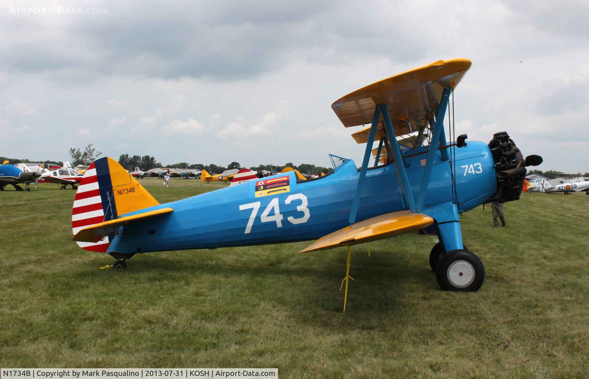 N1734B, 1943 Boeing E75 C/N 75-5987, Stearman