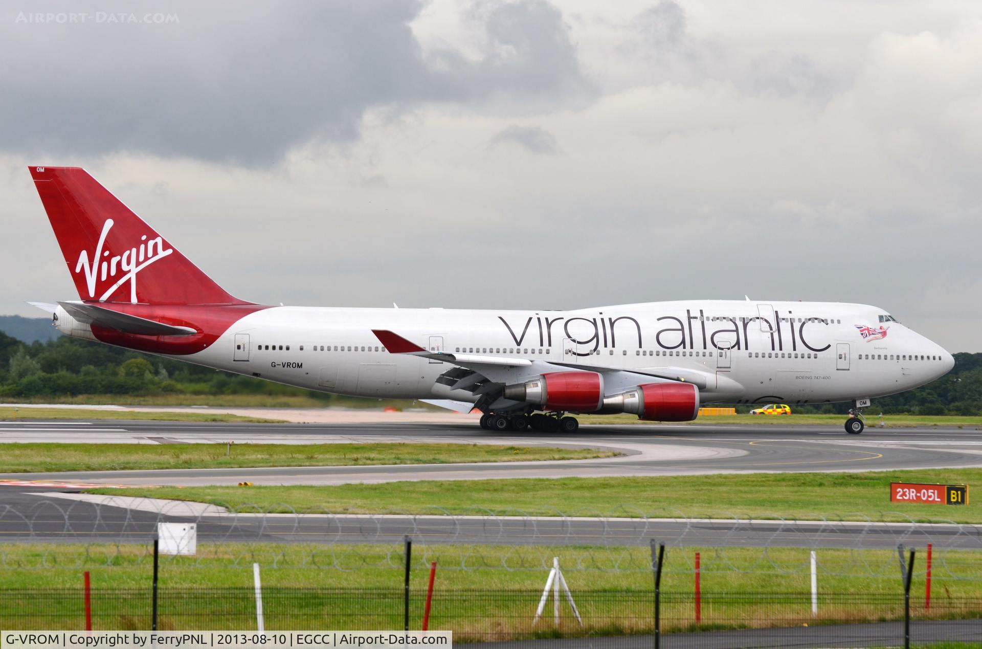 G-VROM, 2001 Boeing 747-443 C/N 32339, B744 Barbarella just landed. Back in MAN.